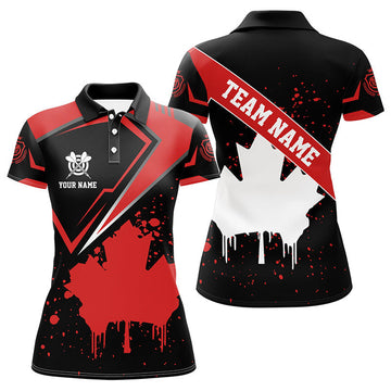 Custom Personalized Canadian Leaf Vintage Style Dart Women's Polo Shirts S-5XL