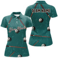 Custom Grunge Green Billiard Full Print Vintage Style Women's Polo Shirts S-5XL
