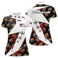 Custom Personalized Billiard 8 Ball Fire Flame Pattern Women's Polo Shirts S-5XL