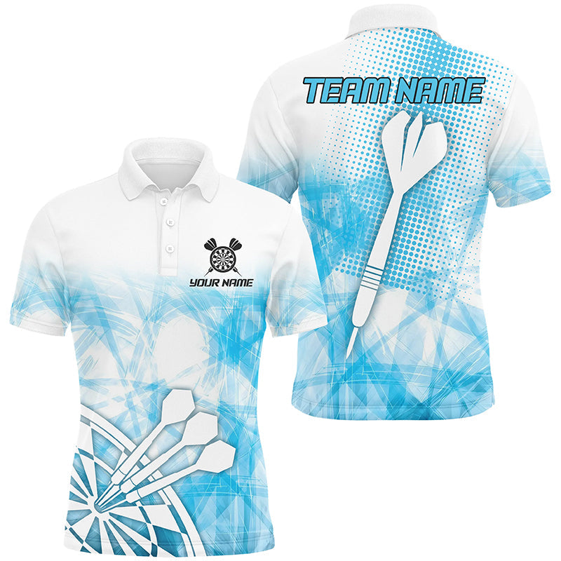 Personalized Blue Abstract Darts Shirt S-5XL Men's Polo Shirt