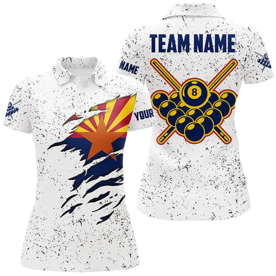 Custom Arizona Flag 8 Ball Pool Billiard Shirt Personalized Women's Polo Shirts S-5XL