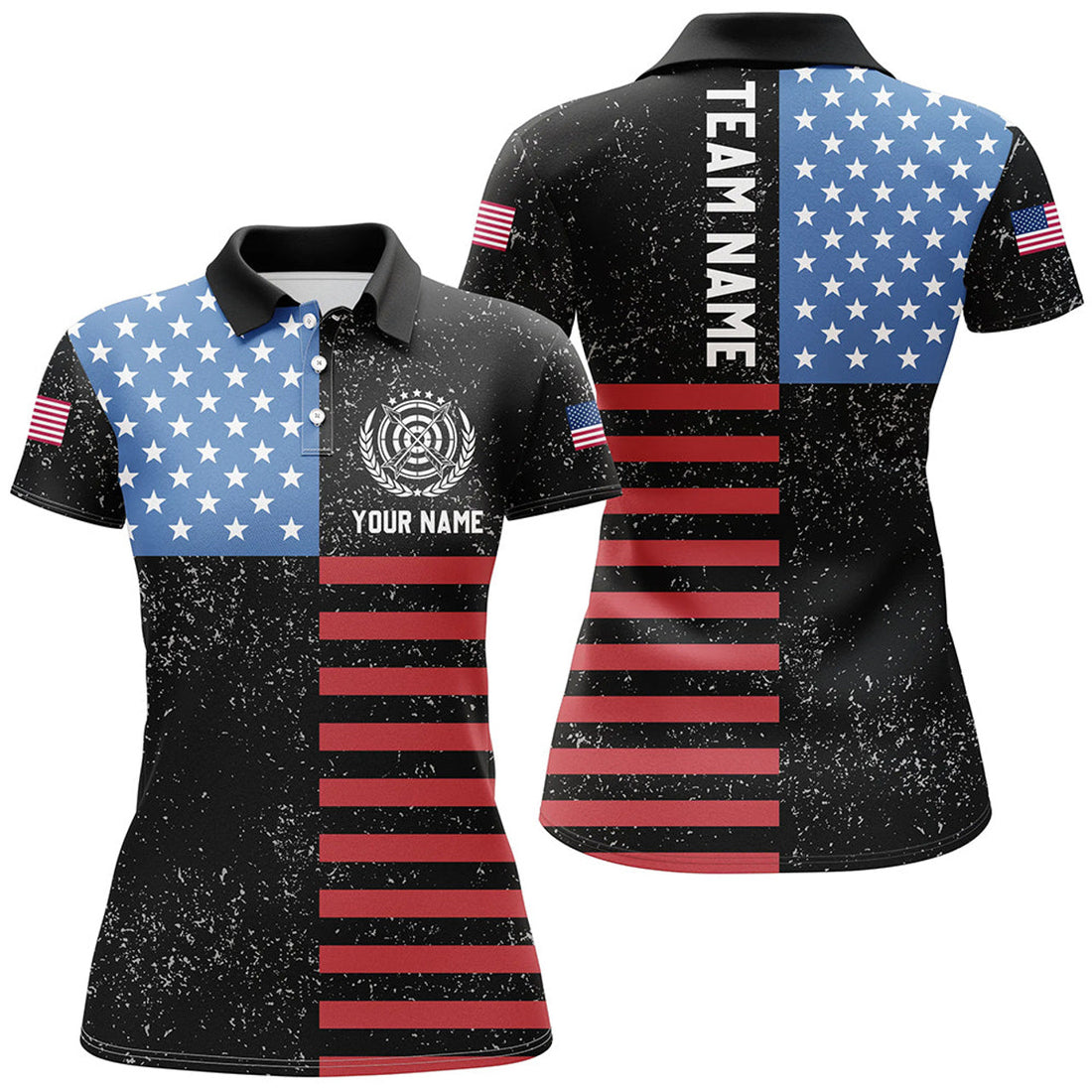 Custom Name US Archery Shirt With Flag For Team Women's Polo Shirts S-5XL