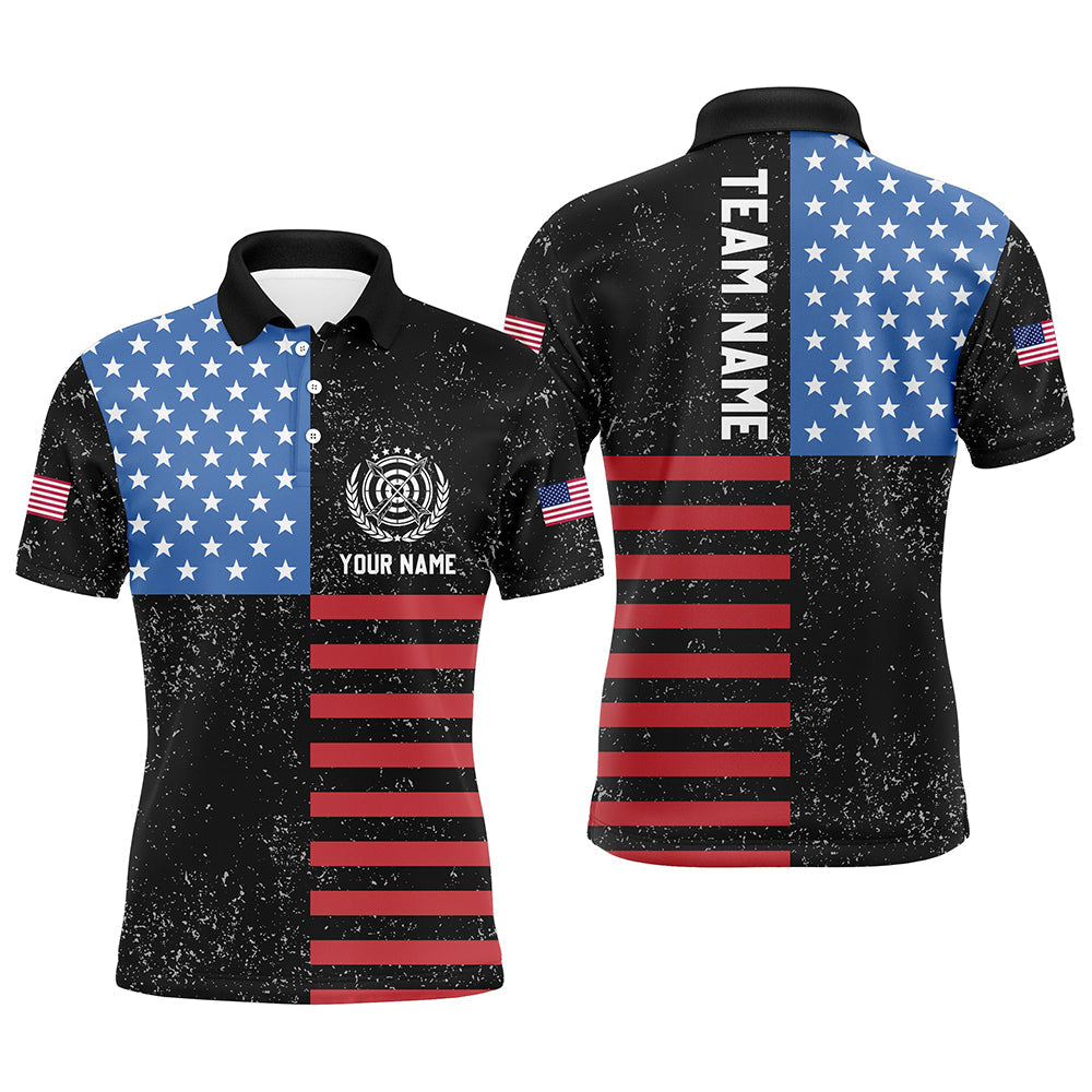 Custom American Flag Archery Shirt for Men Team Outfit Men's Polo Shirt S-5XL