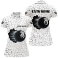 Custom 8 Ball Pool Magic Crack Pattern Personalized Billiard Polo Shirts S-5XL