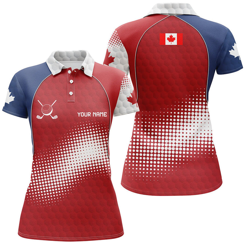 Custom Personalized Canada Patriotic Golf Shirt Women's Polo Shirts S-5XL
