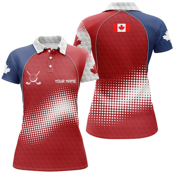 Custom Personalized Canada Patriotic Golf Shirt Women's Polo Shirts S-5XL
