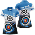 Custom Blue Archery 3D Target Shirts with Name for Women Women's Polo Shirts S-5XL