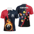 Personalized Red Navy 8 Ball Pool Jerseys Custom Billiard Men's Polo Shirt S-5XL