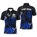 Personalized Blue Grunge 10 Ball Billiard Custom Jersey Men's Polo Shirt S-5XL