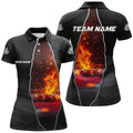 Custom Fire 3D Printed Billiard Balls Design Unique Style Women's Polo Shirts S-5XL