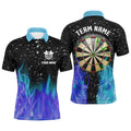 Blue And Purple Fire Dartboard Custom Team Dart Polo Men's Polo Shirt S-5XL