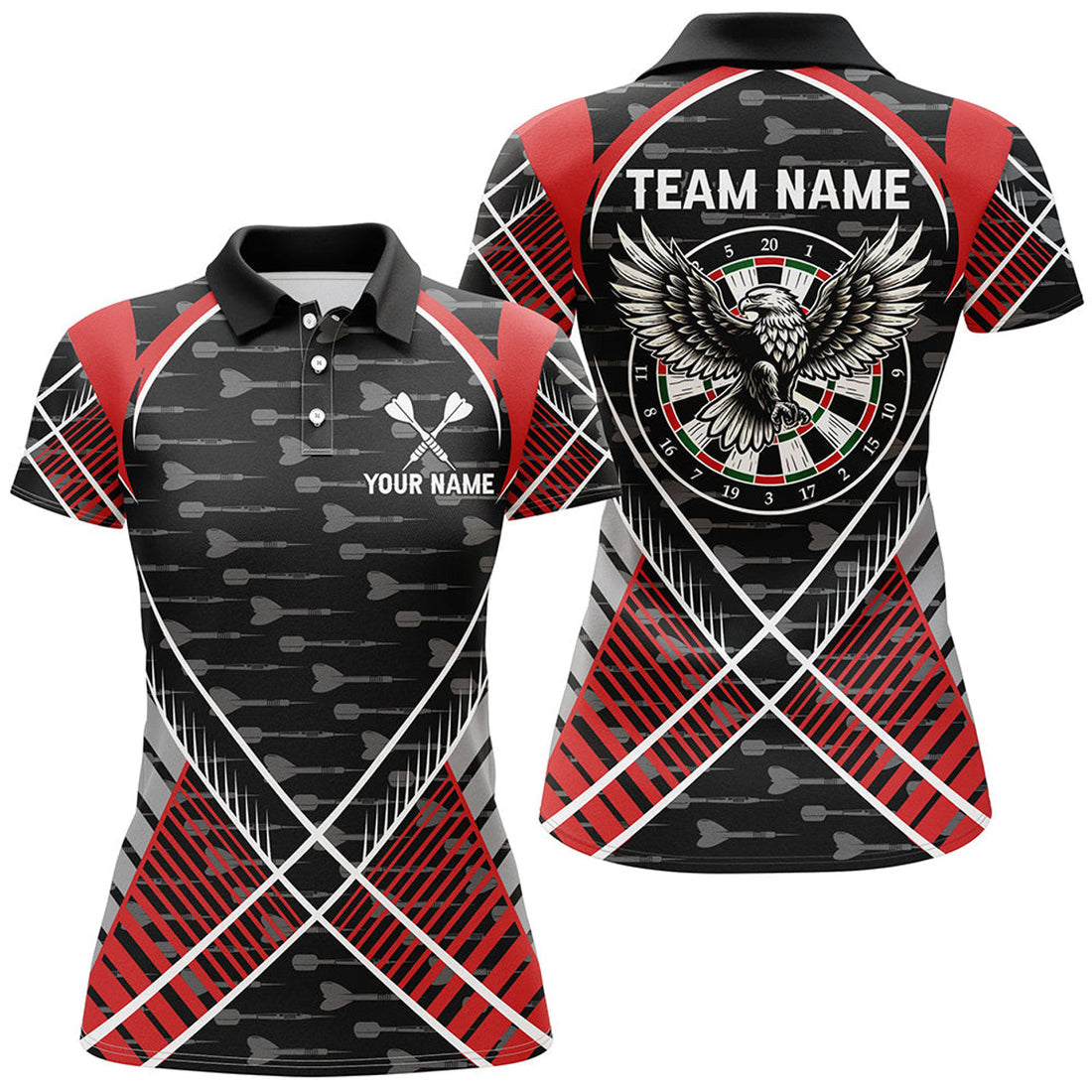 Custom Darts Eagle Arrow Pattern Team Jerseys Women's Polo Shirts S-5XL