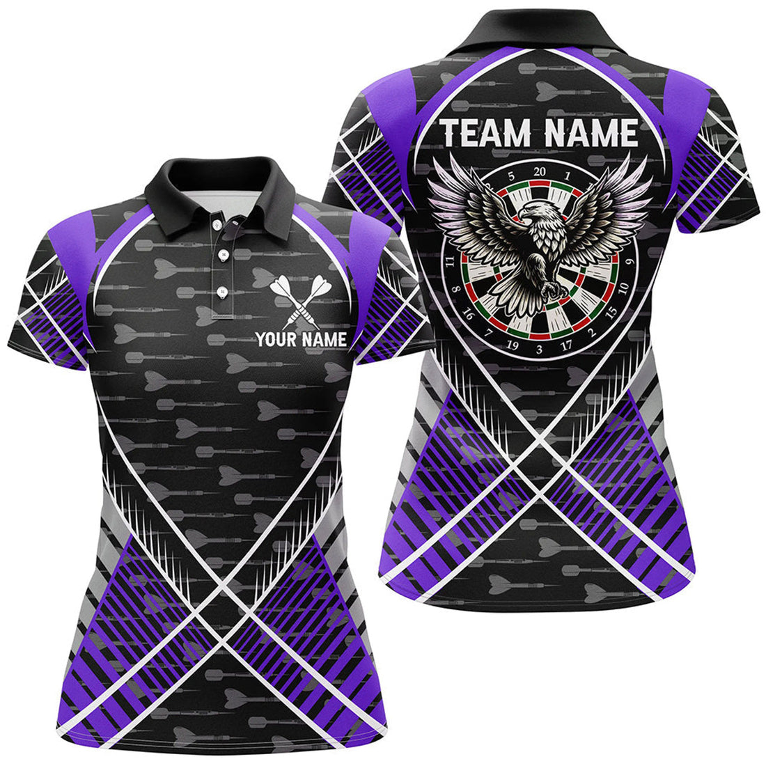 Custom Darts Eagle Arrow Pattern for Women Best Darts Team Women's Polo Shirts S-5XL