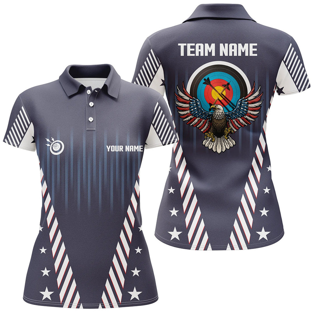 Custom Eagle American Archery Target Design US Archery Women's Polo Shirts S-5XL