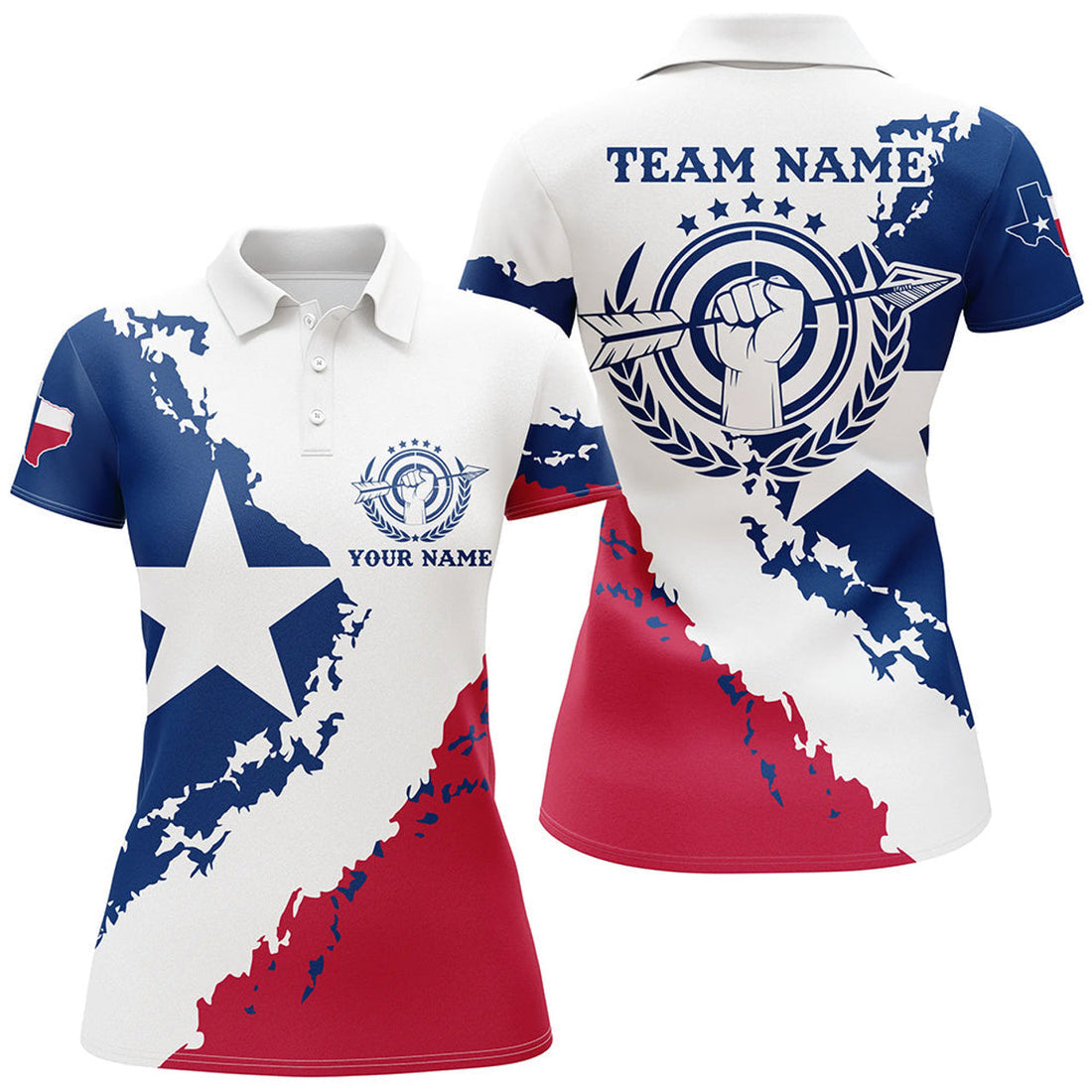 Custom Texas Flag Archery Shirt For Personalized Gift Women's Polo Shirts S-5XL