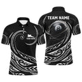 Personalized Black White 8 Ball Pool Tribal Pattern Men's Polo Shirt S-5XL
