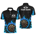 Personalized Blue Flaming Darts Shirt Men's Polo Shirt S-5XL