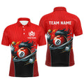 Personalized Red Billiard 8 Ball Cartoon Men's Polo Shirt S-5XL