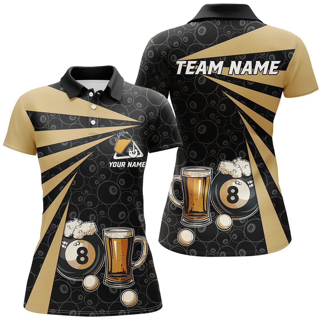 Personalized 8 Ball Pool Beer Women Billiard Polo Shirts Women's Polo Shirts S-5XL