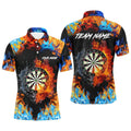 Personalized Fire and Water 3D Darts Jersey Men's Polo Shirt S-5XL