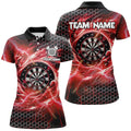 Custom Dartboard Storm Thunder Red Darts for Team League Women's Polo Shirts S-5XL