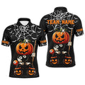Personalized Pumpkin 8 Ball Billiard Halloween Men's Polo Shirt S-5XL