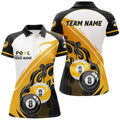 Personalized Black Yellow Billiard 8 Ball 9 Ball Pool Women's Polo Shirts S-5XL