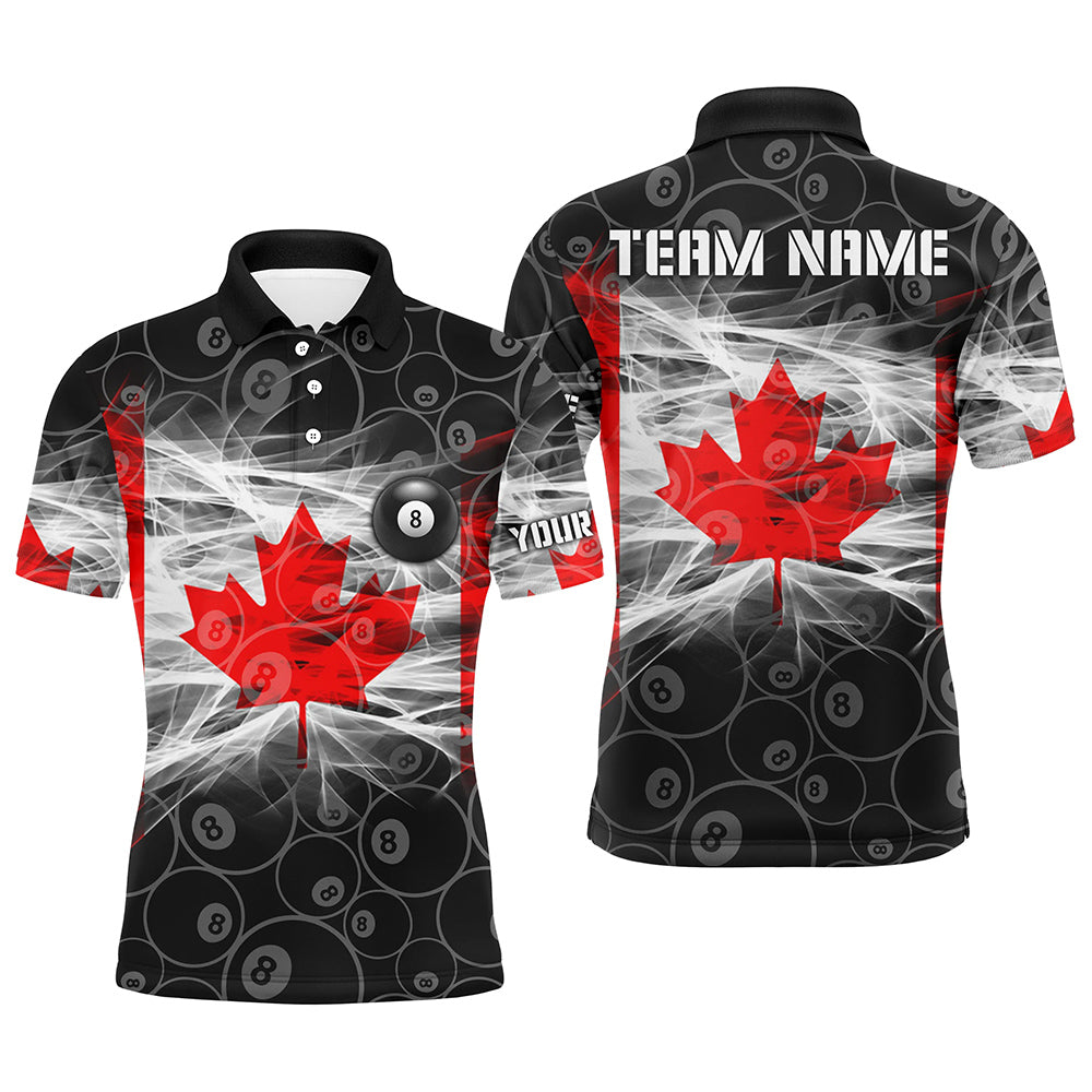 Personalized Canadian Flag Billiard Men's Polo Shirt Custom Canada S-5XL