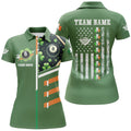 Custom Day American Flag Green Patrick Billiards Women's Polo Shirts S-5XL