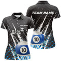 Custom Grunge 10 Ball Pool Sport Billiard Women Polo Shirts S-5XL