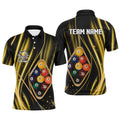 Custom Yellow 9 Ball Billiard Jersey Men's Polo Shirt S-5XL