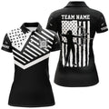 Custom Black White US Flag Archery Polo Shirts For Women's Polo Shirts S-5XL