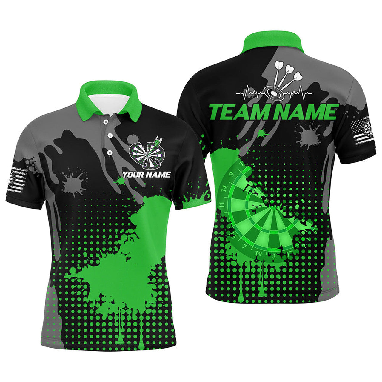 Personalized Grunge Paint Darts Shirt Men's Polo Shirt S-5XL