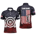 Personalized Retro USA Flag Archery Polo Shirt Men's Polo Shirt S-5XL