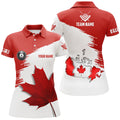 Custom Name Canada Leaf Billiard Shirt for Patriotic Women's Polo Shirts S-5XL