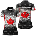 Custom Canada Flag Dart Team Shirt Patriotic Style Women's Polo Shirts S-5XL
