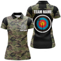 Custom Green Camouflage Archery Polo Shirts For Women Women's Polo Shirts S-5XL