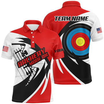 Red Archery Polo Shirt Personalized Name Bow S-5XL Men's Polo Shirt