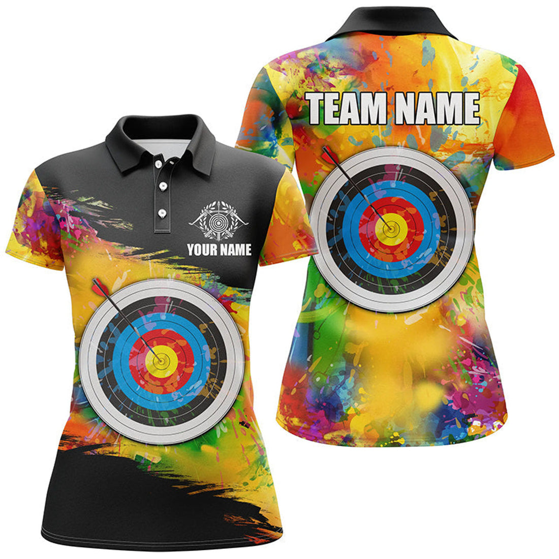 Custom Name Colorful 3D Archery Attire for Women Archers Women's Polo Shirts S-5XL