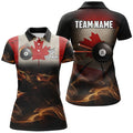 Custom Vintage Canada Flag Smoke Billiard Patriotic Team Women's Polo Shirts S-5XL