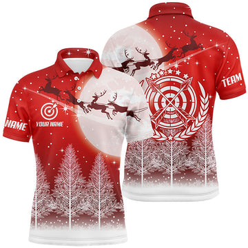 Funny Christmas Pine Trees Archery Custom Cute Shirts Mens Polo Shirt S-5XL