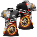Personalized Darts Flame Grey Smoke Women Polo Shirts Size S-5XL