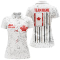 Custom Name Canadian Flag Billiard Player Shirt Women's Polo Shirts S-5XL