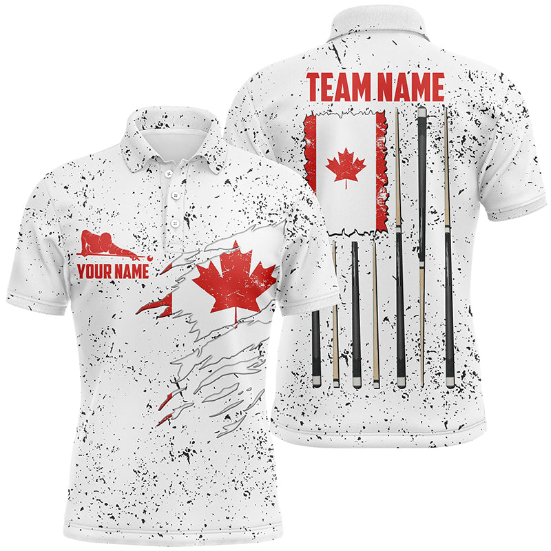 Canadian Flag Billiard Player Custom Canada Polo Shirt Men's Polo Shirt S-5XL