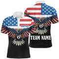 American Flag Eagle Billiard Patriotic Gift For Pool Player Men's Polo Shirt S-5XL