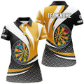 Custom 3D Dartboard Black Yellow Darts League Team Women's Polo Shirts S-5XL