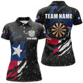 Custom Grunge Texas Flag Dartboard Patriotic Shirt For Women's Polo Shirts S-5XL