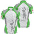Custom White and Green Golf Shirt Custom Name Team Outfit Men's Polo Shirt S-5XL