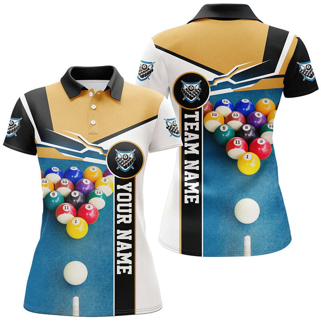 Custom 3D Billiard Ball Team Design Polo Shirts for Women's Polo Shirts S-5XL