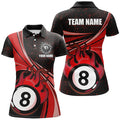 Custom Funny Flaming 8 Ball Billiard for Billiard Apparel Women's Polo Shirts S-5XL